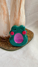 Load image into Gallery viewer, Sleepy Dark Green Frog Fidget Stone
