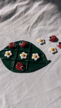 Load image into Gallery viewer, Dark Green Lady Bug Leaf Tic Tac Toe
