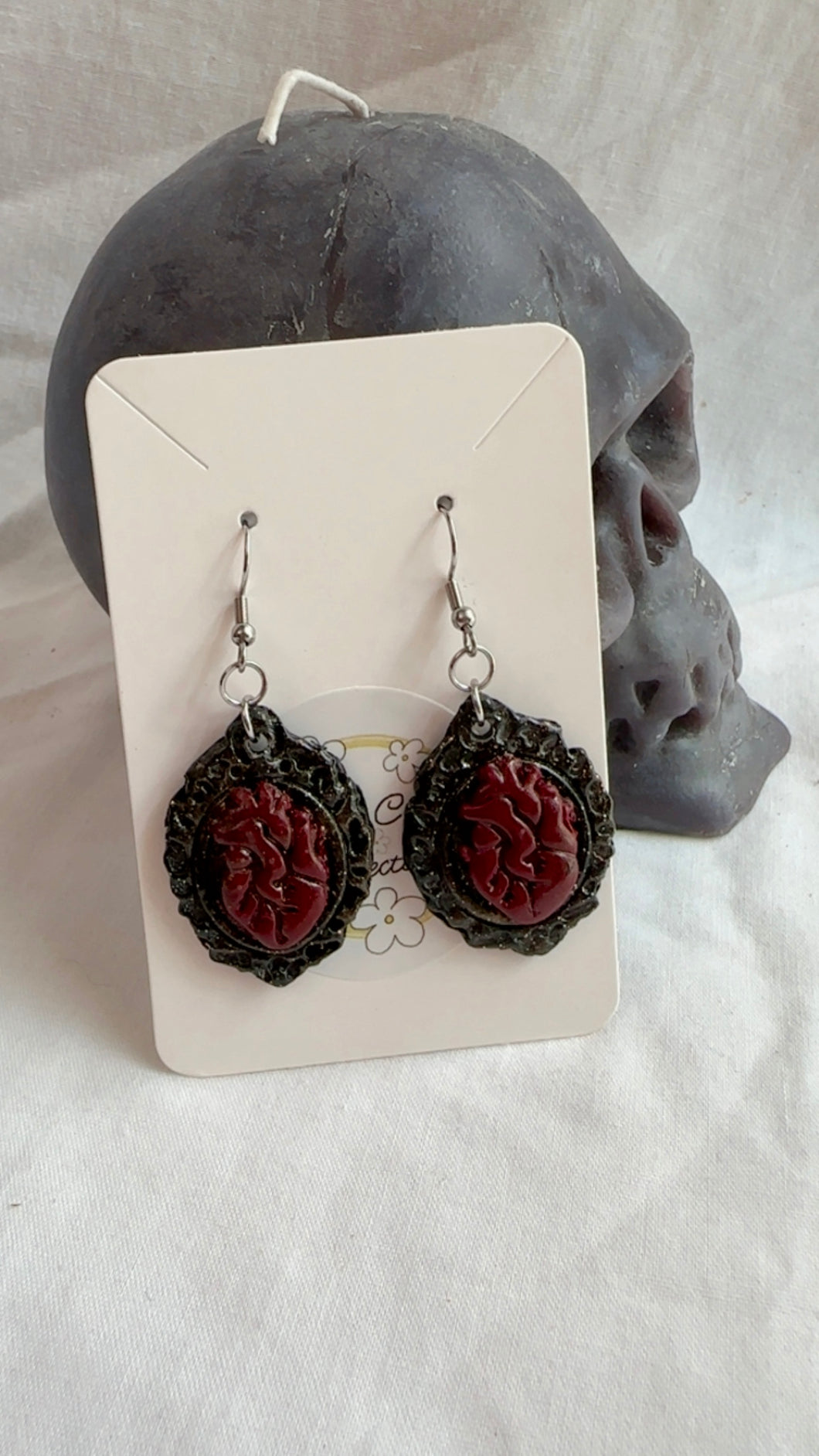 Vintage Heart Frame Earrings