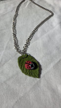 Load image into Gallery viewer, Ladybug on Leaf Necklace
