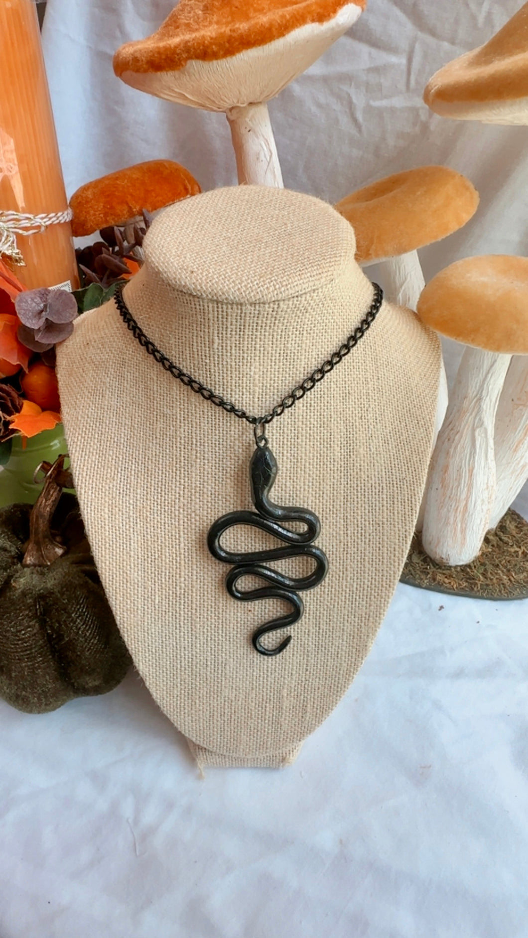 Smooth Black Snake Necklace
