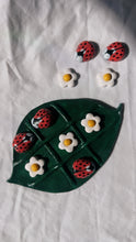 Load image into Gallery viewer, Dark Green Lady Bug Leaf Tic Tac Toe
