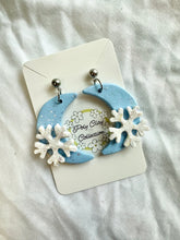 Load image into Gallery viewer, Snowflake Blue Moon Earrings
