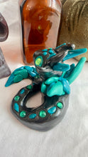 Load image into Gallery viewer, Green and Black Dragon Figurine

