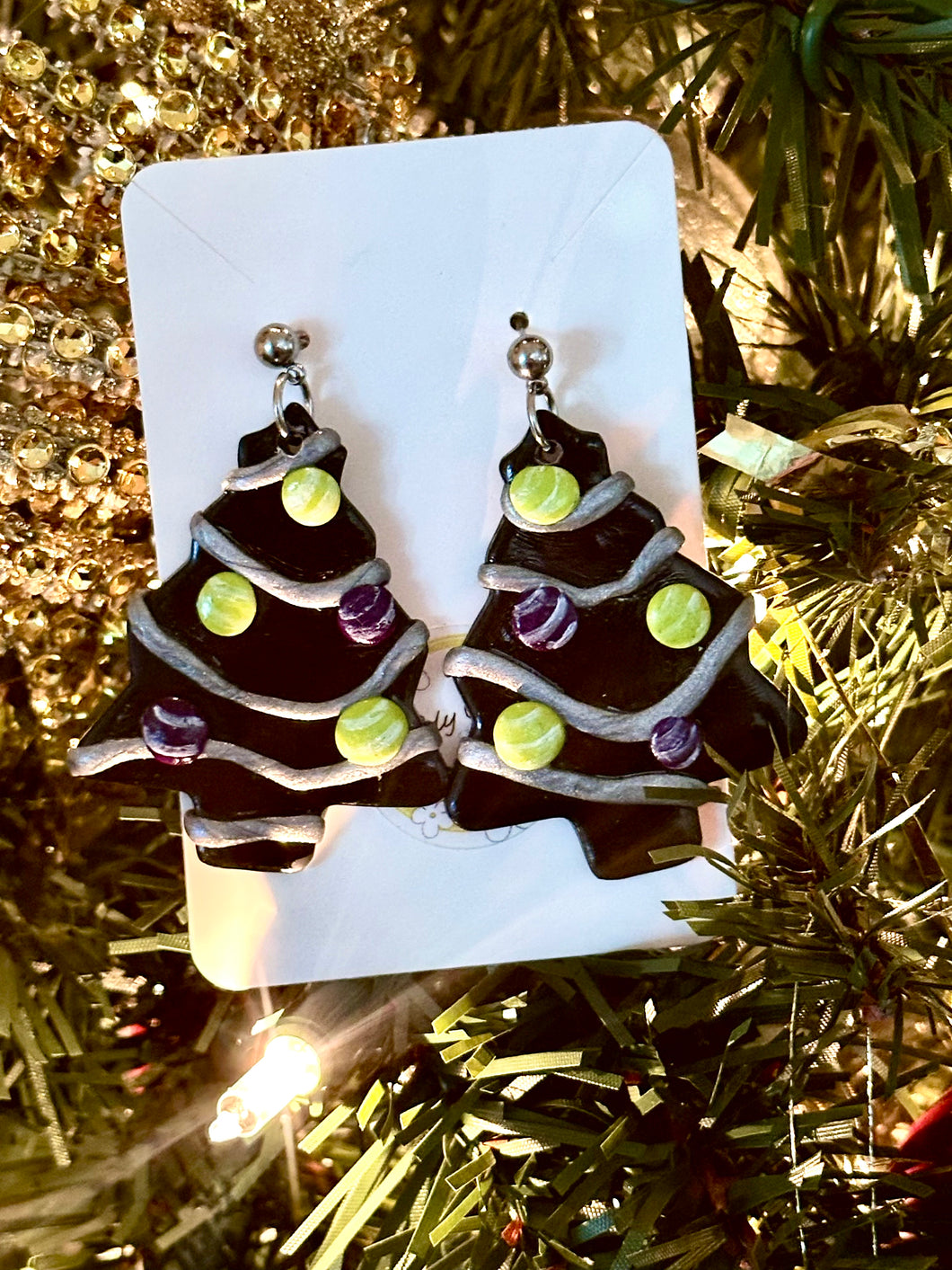Nightmare Christmas Tree earrings