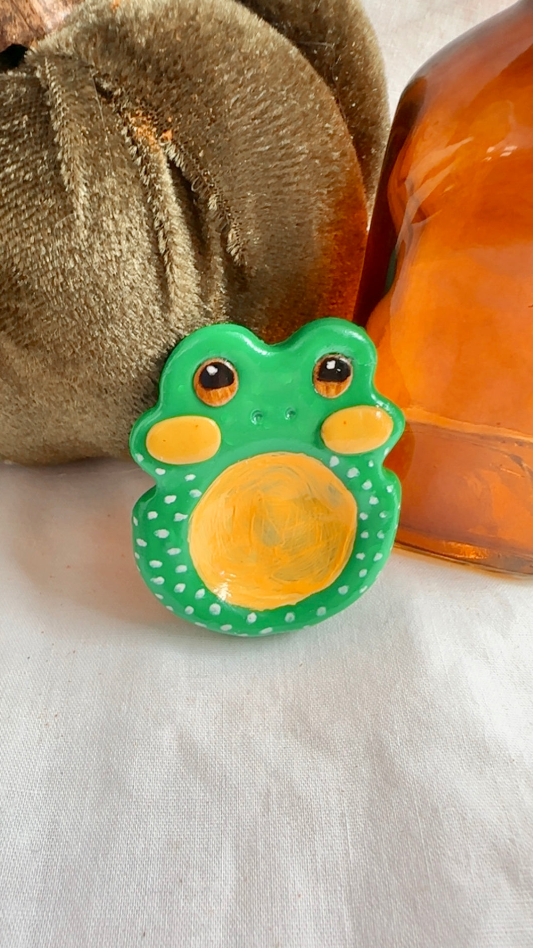 Green and Yellow Frog Fidget Stone