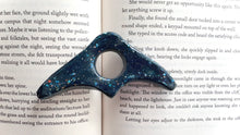 Load image into Gallery viewer, Sparkly Dark Blue Moth Book Opener
