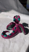 Load image into Gallery viewer, Purple and Teal Jeweled Dragon Figurine
