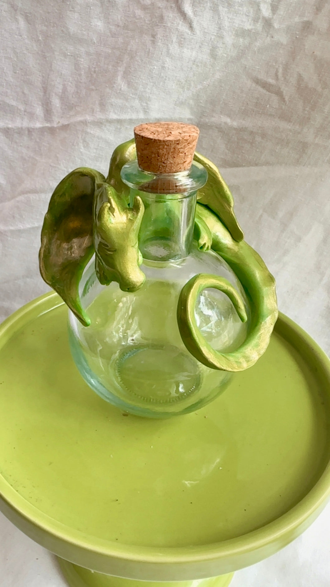 Bright Green Dragon Potion Bottle