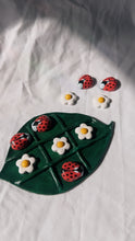 Load image into Gallery viewer, Dark Green Lady Bug Leaf Tic Tac Toe
