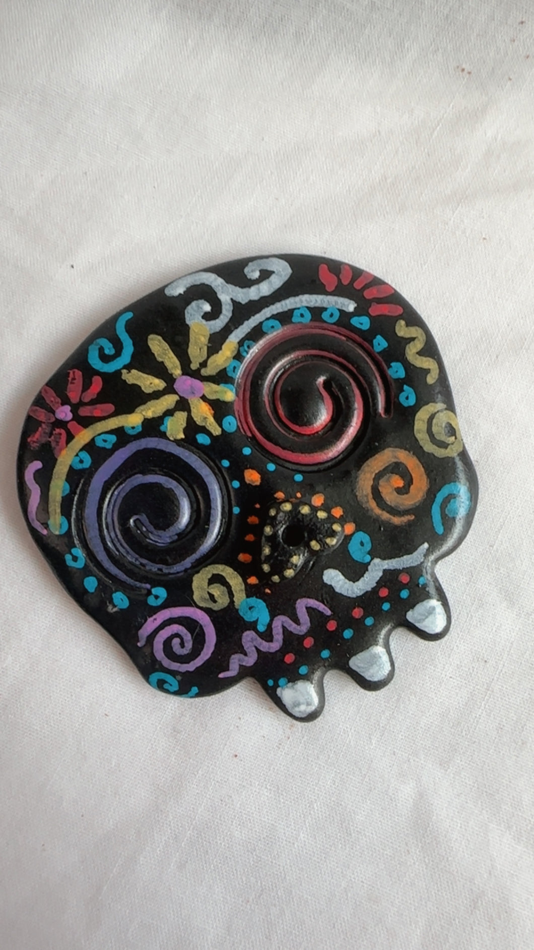 Colorful Skull Incense Holder