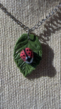 Load image into Gallery viewer, Ladybug on Leaf Necklace
