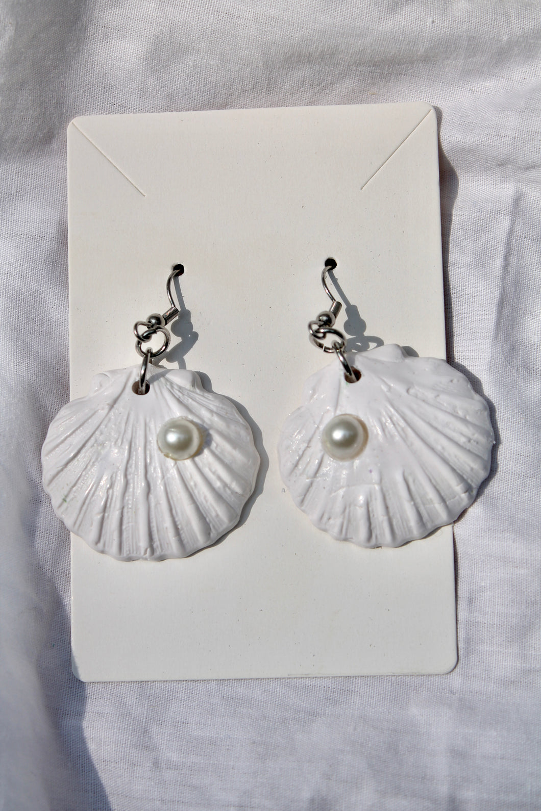 White Seashell Earrings
