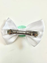 Load image into Gallery viewer, White and Green Mermaid Shell Hair Bow

