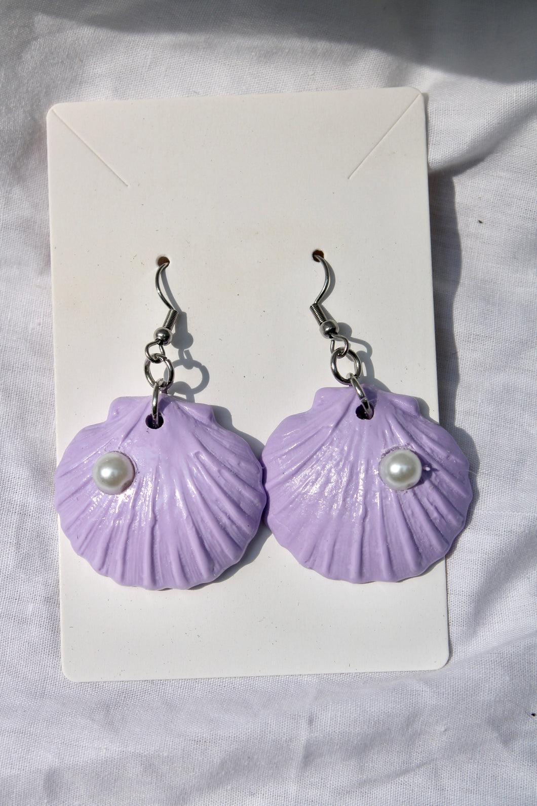 Purple Seashell Earrings