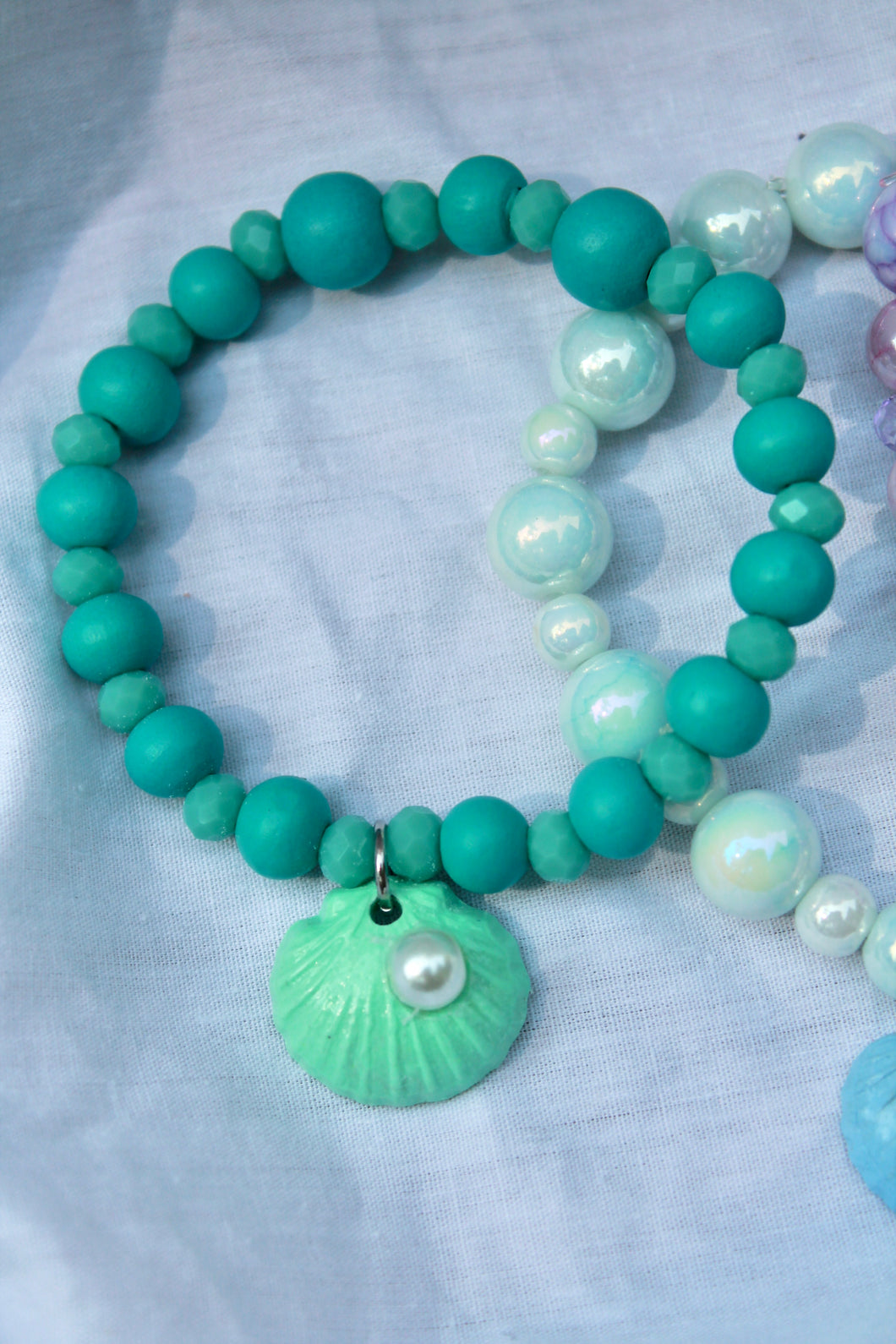 Green Shell Turquoise Beaded Bracelet