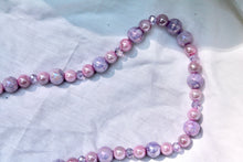 Load image into Gallery viewer, Purple and Pink Beaded Necklace with Purple Seashell

