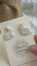 Load and play video in Gallery viewer, White Rabbit Stud Earrings
