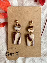 Load image into Gallery viewer, Chocolate and Gold Bar Earrings
