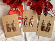 Load image into Gallery viewer, Chocolate and Gold Bar Earrings
