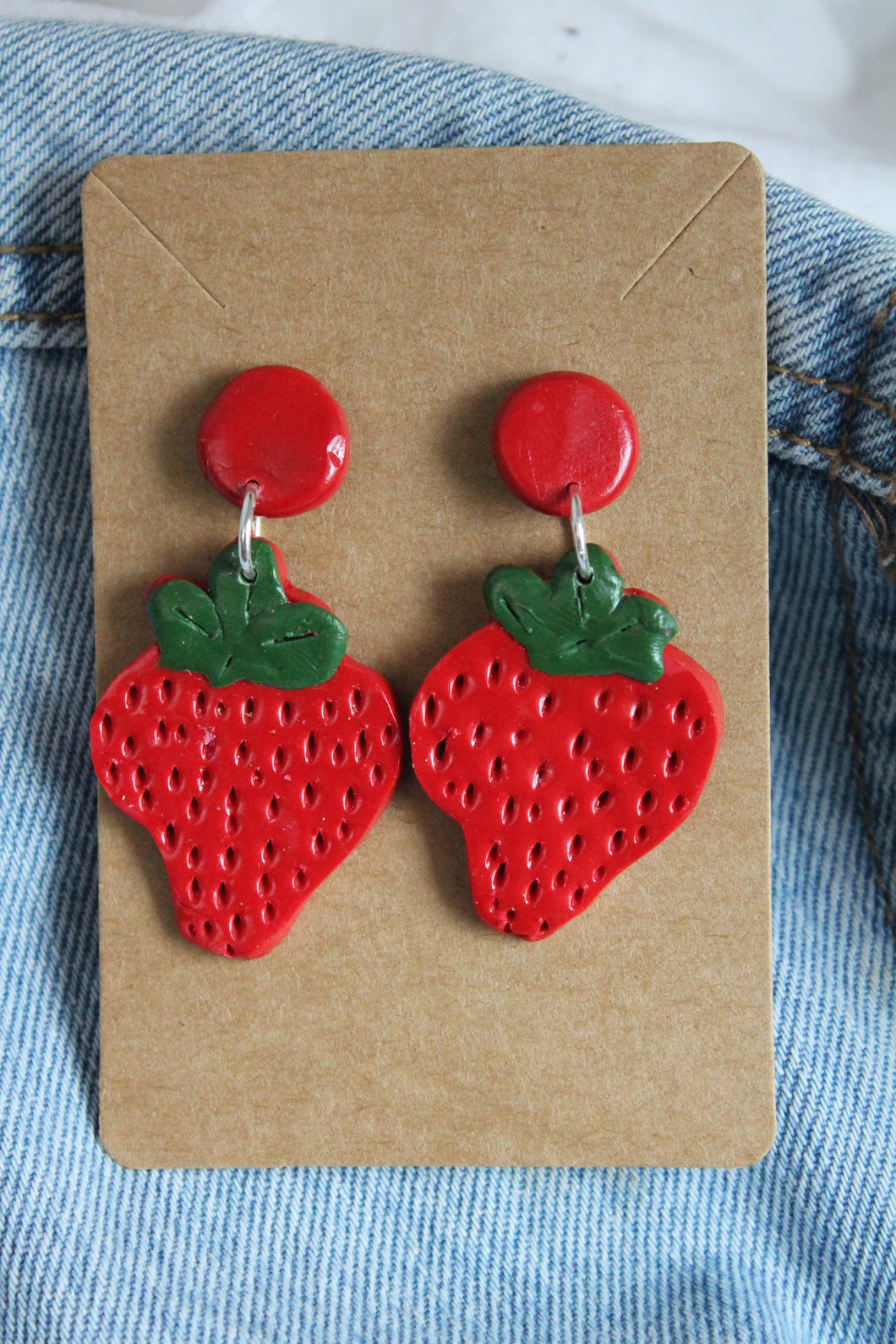 Strawberry Dangling Stud Earrings